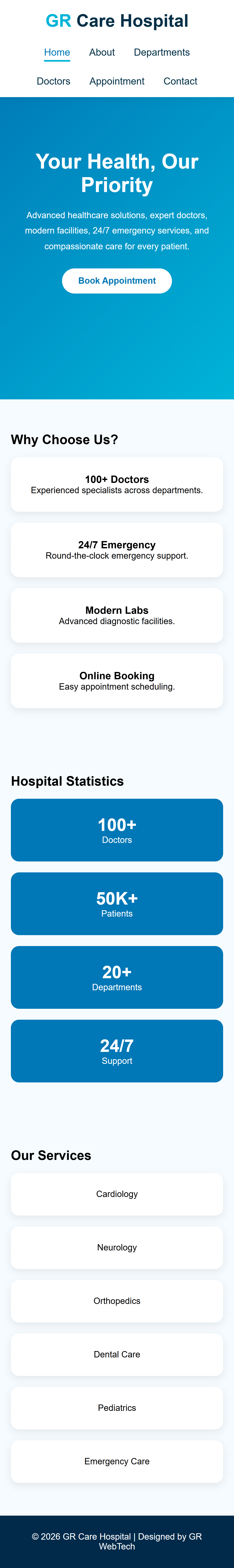 hospital Website